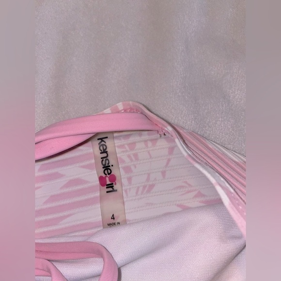 KENSIE Girl pink swimsuit Hawaiian floral print tankini 4 5 6 7 bikini - Picture 7 of 11